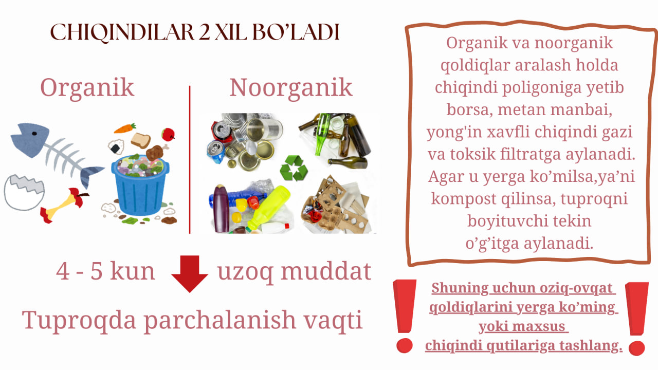Chiqindilarni saralang